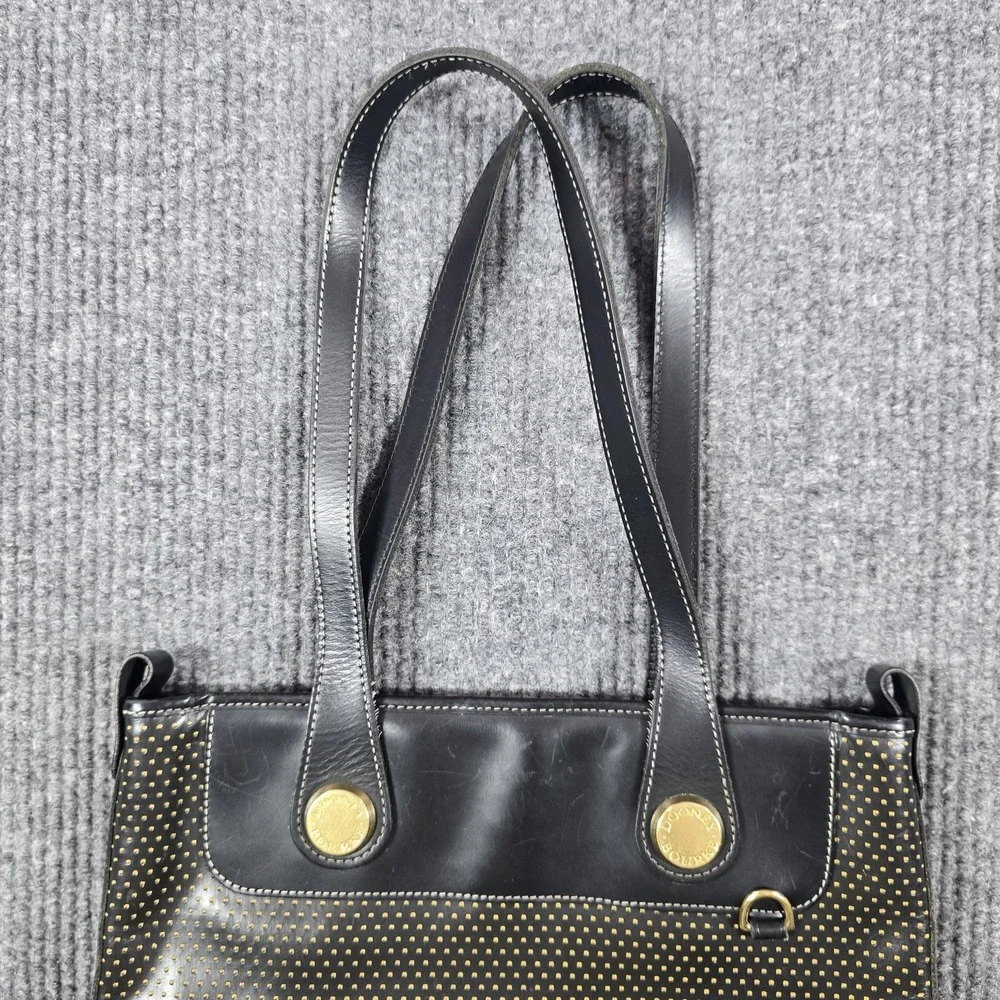 Vintage Dooney & Bourke Tote Bag‎ Womens Black Perforated Leather Made in USA